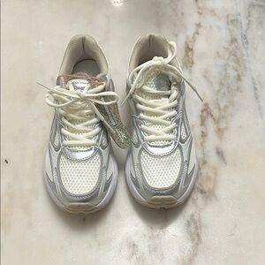 Reebok White and Silver Athletic Shoes